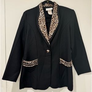 Vintage Pride & Joy Black Leopard Blazer